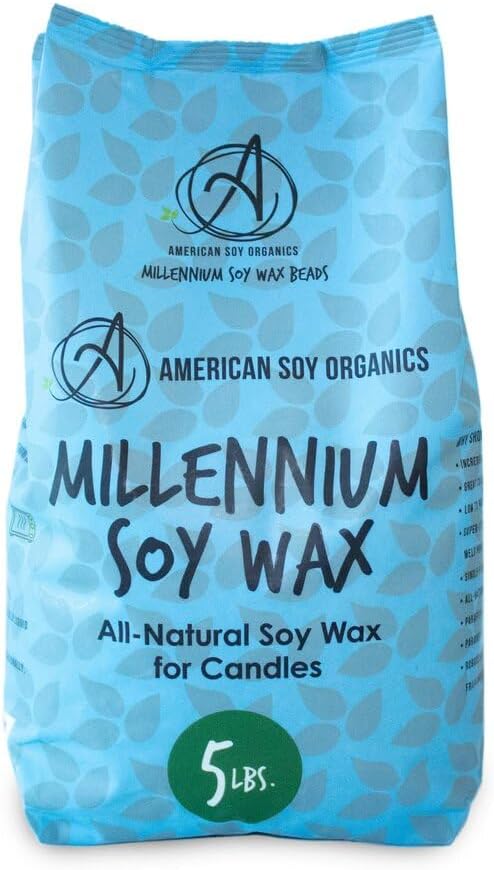 American Soy Organics – 5 lb Bag of Millennium Wax Natural Soy Wax for Candle Making