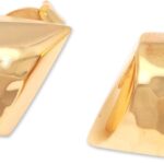 NOVICA Artisan Handcrafted Gold Plated Button Earrings | Sterling Silver | Diamond Shaped | No gemstone | Hypoallergenic Jewelry | Lead & Nickel Free | Indonesia ‘Hammered Diamonds’ 0.7″L x 0.4″W x