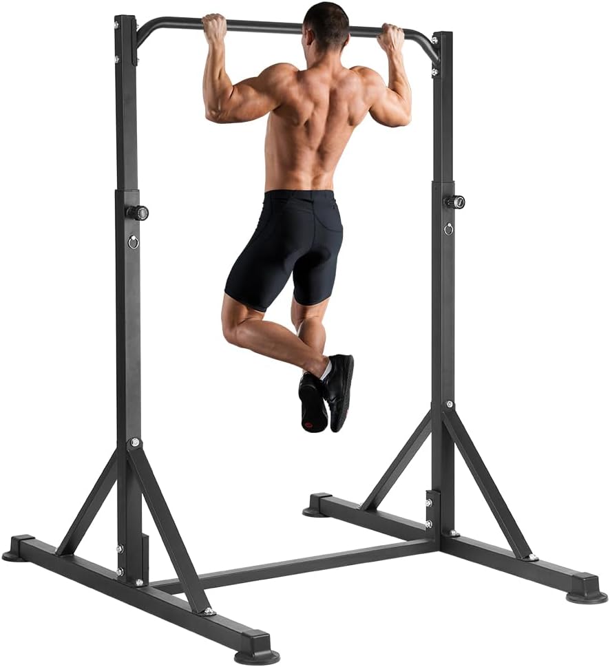 Pull Up Station, Power Tower Adjustable Pullup Bar Free Standing, Heavy Duty Multifunction Strength Training Pull Up Bar, Gym Workout Fitness Equipment Chin up Bar for Home Outdoor, 440LBS Capacity