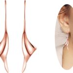 14K Gold Hoop Earrings for Women, Hypoallergenic Spiral Threader Gold Plated Dangle Earrings Fashion Jewelry，Gift for Women