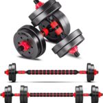 Adjustable-Dumbbells-Sets,Free Weights-Dumbbells Set of 2 Convertible To Barbell A Pair of Lightweight for Home Gym,Women and Men Equipment