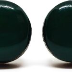 Stud Earrings Set, Forest Green 10 mm Round Stud Earrings, Handmade, for Women Girls Men, Stainless Steel Posts for Sensitive Ears, Lightweight Color Dot earrings by Candi Cove Designs