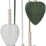 SHOPDP handmade Woven Leaves Wall Hanging Decor, Macrame Hanging Tapestry for Apartment Bedroom Living Room Decoration