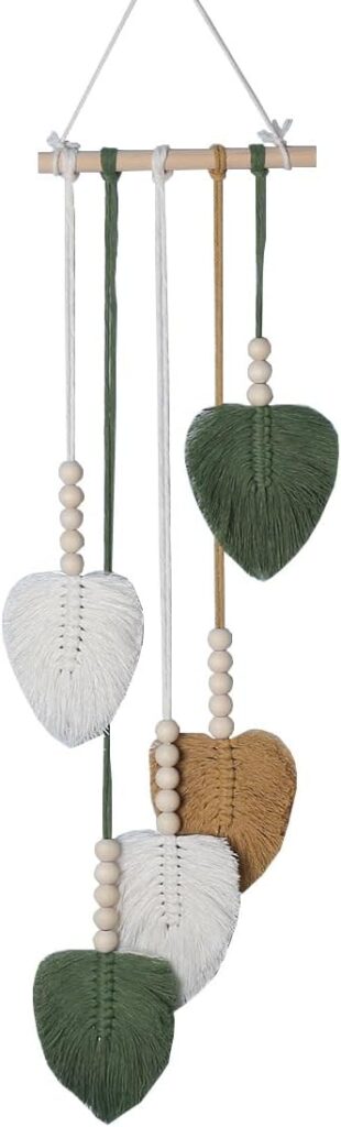 SHOPDP handmade Woven Leaves Wall Hanging Decor, Macrame Hanging Tapestry for Apartment Bedroom Living Room Decoration