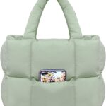 NAARIIAN Puffer Tote Bag for Women, Lightweight Quilted Puffy Shoulder Handbag with Adjustable Shoulder Strap