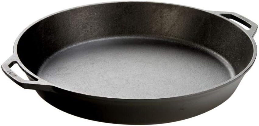 Lodge 17 Inch Pre-Seasoned Cast Iron Skillet – Dual Assist Handles – Use in the Oven, on the Stove, on the Grill, or Over a Campfire – Black