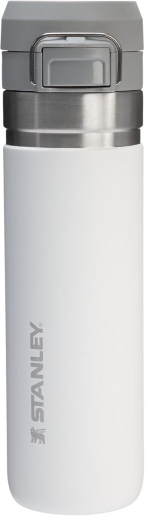 Stanley Quick Flip GO Water Bottle 24 oz | Push Button Lid | Leakproof and Packable for Travel and Sports | Insulated Stainless Steel | BPA-Free | Frost