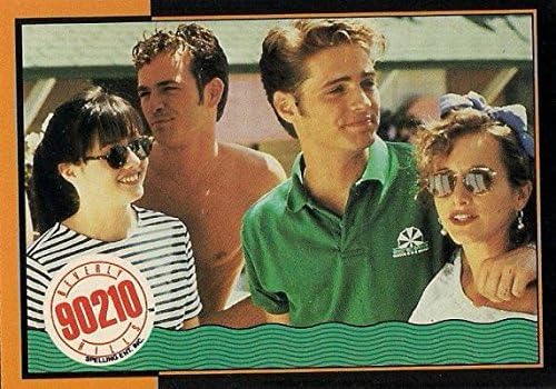 Shannen Doherty, Luke Perry & Jason Priestley trading card (Beverly Hills 90210) 1991 Topps #48