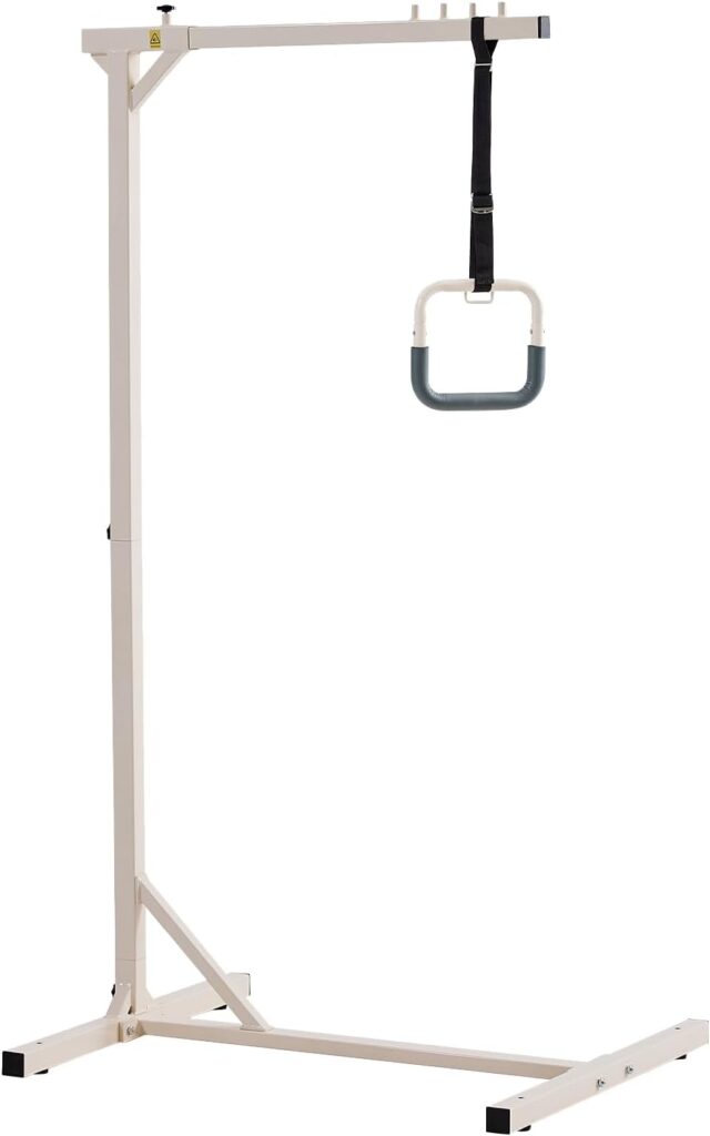 VEVOR Trapeze Bar for Bed Mobility, Heavy-Duty Steel Free Standing Trapeze Bar 250 LBS Weight Capacity, Hospital Bed Pull Up Assist for Elderly & Disabled, Ideal for Hospitals, Nursing Home, Home Care