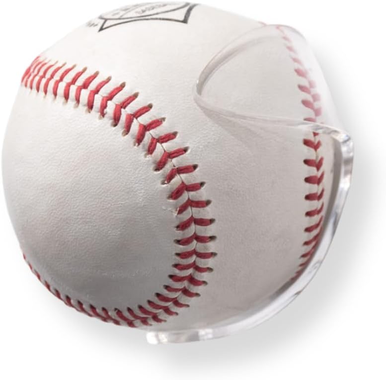 Baseball Display Mount – Clear Acrylic Holder with Acrylic & Metal Screws, DIY Display Clip for Signed or Home Run Balls, Easy Installation on Any Surface, Minimalist Design for Collectors