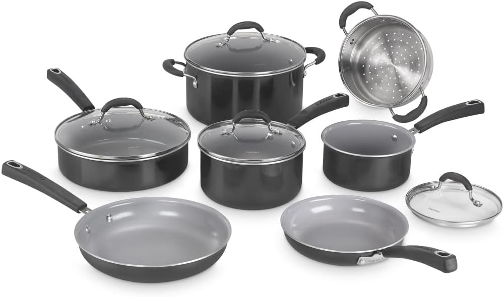 Cuisinart 11-Piece Nonstick Cookware Set, Ceramica XT, Black, 54C-11BK