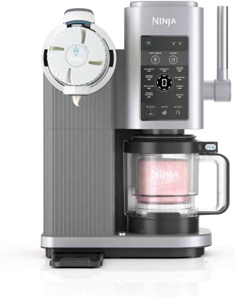 Ninja Swirl by CREAMi Ice Cream and Soft Serve Maker, Sorbet, Frozen Yogurt, Low Calories Program & More, 13 in 1, Soft Serve Handle, (2) CREAMi Swirl 16oz Pints, For Kids and All ages (NC701)