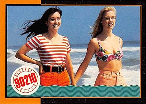 Shannen Doherty & Jennie Garth trading card (Beverly Hills 90210, Beach) 1991 Topps #62