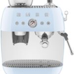Smeg EGF03 Semi-Automatic Espresso Machine with Built-In Grinder, Dual Thermoblock, 50’s Retro Style – Pastel Blue (120 V)