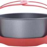 Generic Instant Pot Official Round Cake Pan 7.7-Inch with Bakeware Sling, Pan: Gray – Sling: Red