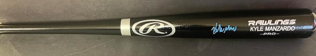 Kyle Manzardo Cleveland Guardians Autographed Signed Engraved Black Bat Beckett Rookie Hologram