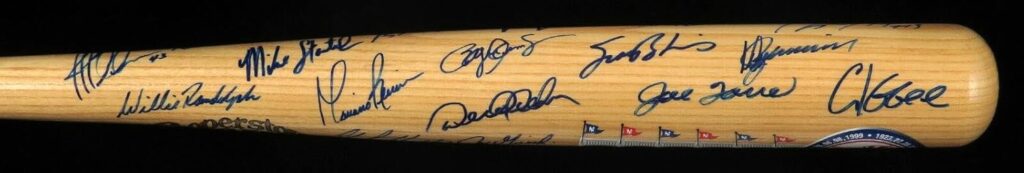 Beautiful 1999 NY Yankees World Series Champs Team Signed Bat Derek Jeter PSA – Autographed MLB Bats