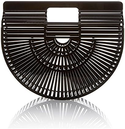 Hazel & Olive Womens Handmade Large Black 601961109391Bamboo Tote Bag, Straw Beach Bag, Beach Purse