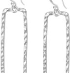 LeCalla 925 Sterling Silver Hammered Earrings for Women | Handmade Hammered Drop & Dangle Earrings Jewelry | Women’s Silver Textured Statement Earrings for All Occasions