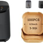 COSORI Small Air Fryer Oven 2.1 Qt, 4-in-1 Mini Airfryer, Space-saving & Low-noise, Nonstick and Dishwasher Safe Basket, 30 In-App Recipes & Air Fryer Liners, 100 PCS Square Disposable Paper Liners