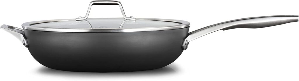 Calphalon Premier Space-Saving Nonstick Cookware Set, 13-inch, Stackable, Hard-Anodized Aluminum