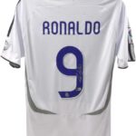 Ronaldo Nazario Signed Madrid Soccer Jersey #9, with Beckett COA White