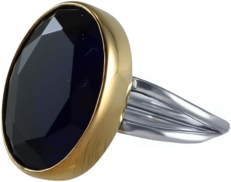 Rose Gold Sterling Silver 925 Oval Stone Adjustable Statement Ring with Crystals for Women