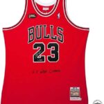 Michael Jordan Autographed & Embroide Chicago Bulls 1997-98 With NBA Finals Patch Authentic Mitchell & Ness Jersey – Upper Deck – Autographed NBA Jerseys