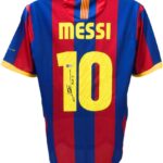 Lionel Messi Signed Barcelona Soccer Jersey, with Beckett Witness White
