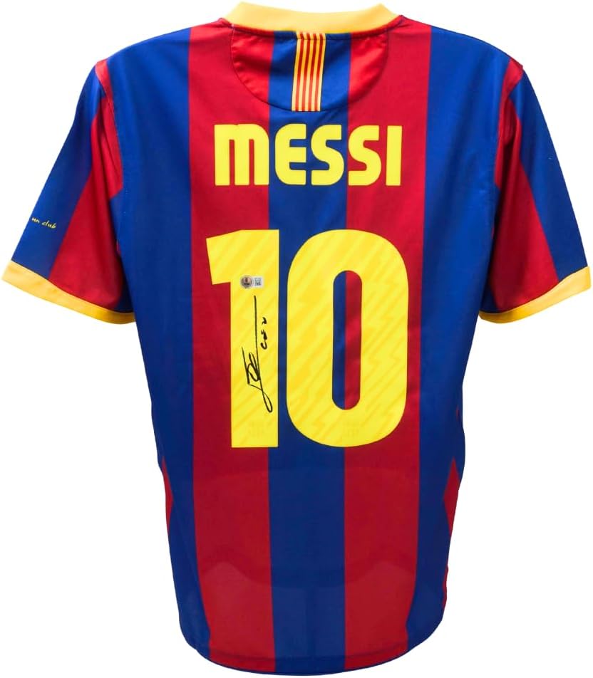 Lionel Messi Signed Barcelona Soccer Jersey, with Beckett Witness White