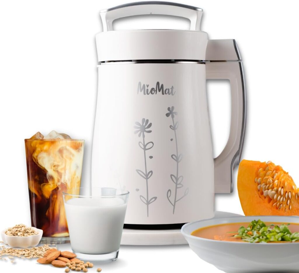MioMat 8in1 Plant Based Milk Maker | Make 40oz of Natural Almond Milk, Soy Milk, Oat Milk, Coconut Milk, and more … + soups, porridges, smoothies, purées… | Automatically, at the touch of a button