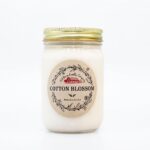 Cotton Blossom Aromatherapy Candle 12 oz | 100% All-Natural Soy Wax & Essential Oil Infused | 60+ Hour Burn Time | Pet Safe + Smoke Odor Eliminating | Handmade in U.S.A. | Non-Toxic Candles