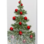 FLATYZ Handmade Christmas Candle – Classic Tree & Ornaments | Unscented, Drip-Resistant & Smoke-Free 2 Wick Candle for Home & Room Decor | Hand Painted, Flat Decorative Candles | Steel Stand Included