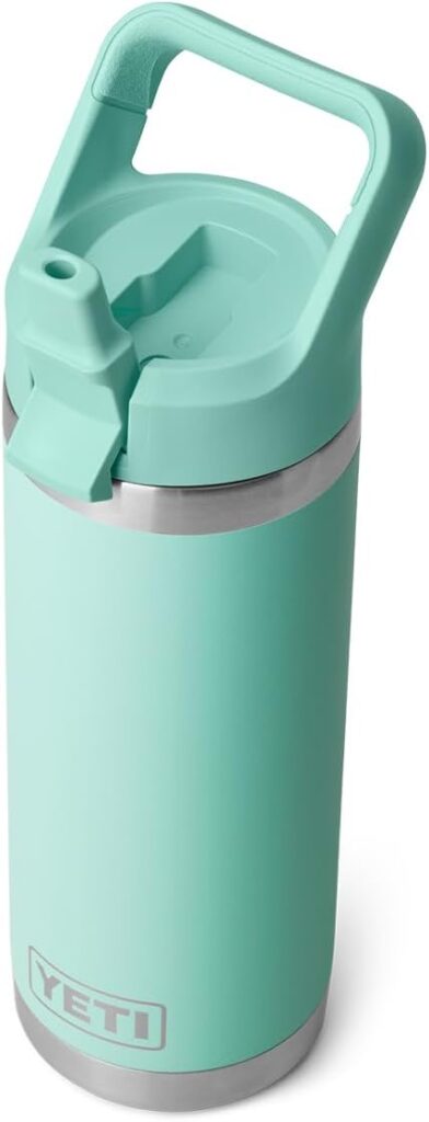 YETI Rambler 18 oz Bottle, Vacuum Insulated, Stainless Steel with Straw Cap, Seafoam