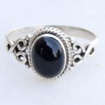 Black Onyx Stone Ring 925 Sterling Silver Statement Ring For Women Handmade Rings Gemstone Christmas Promise Ring Gift For Her
