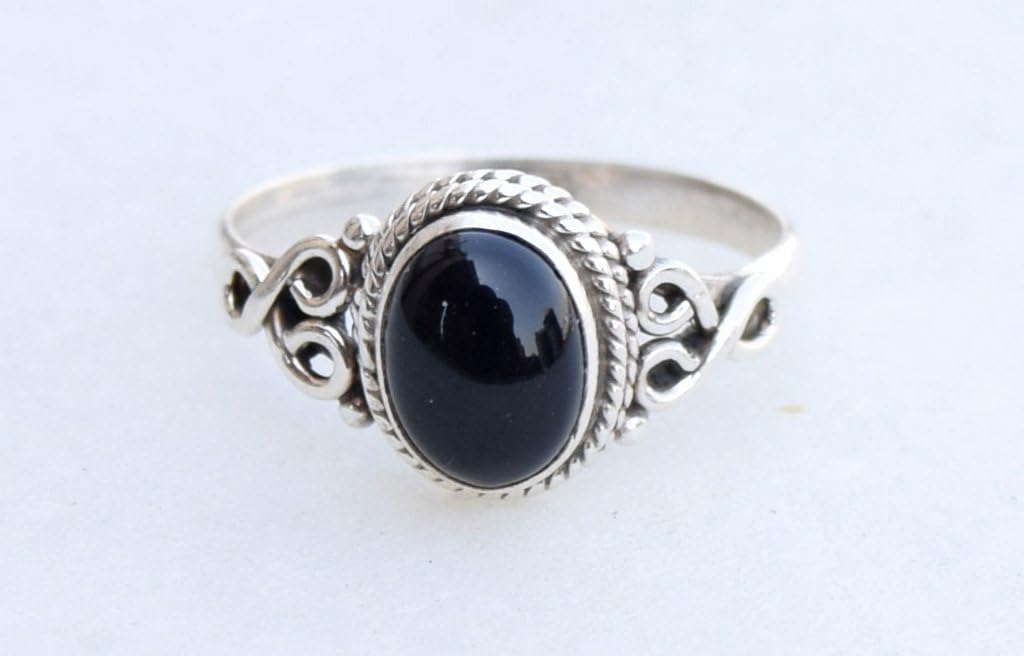 Black Onyx Stone Ring 925 Sterling Silver Statement Ring For Women Handmade Rings Gemstone Christmas Promise Ring Gift For Her