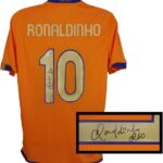 Ronaldinho Autographed Barcelona Away Soccer Jersey, Signed with Beckett COA