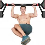 Pull Up Bar for Doorway,Strength Training Chin up Bar without Screws, Adjustable Width Locking Mechanism Pullup Bar with Non-slip, Doorway Pull Up Bar for Home Gym Upper Body Workout