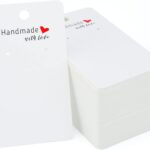 joycraft 200 Pcs White Earring Cards, 2×3.5In Earring Display Holder Cards,Handmade with Love Hanging Tags,Blank Stud Tags for Selling,Hanging, Jewelry,DIY Crafts,Retail