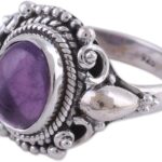 NOVICA Artisan Handcrafted Amethyst Cocktail Ring .925 Sterling Silver Tone Purple India Gemstone Birthstone ‘Radiant Royalty’