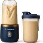 Portable Blender for Protein Shakes and Smoothies – 6-Blade Mini Blender for Travel, Home, Gym – USB Rechargeable, BPA-Free, 10oz Personal Juicer Cup for Fruit, Ice, Protein Drinks (Blue)