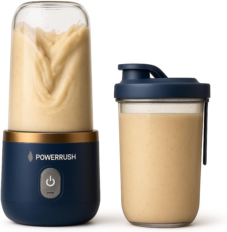 Portable Blender for Protein Shakes and Smoothies – 6-Blade Mini Blender for Travel, Home, Gym – USB Rechargeable, BPA-Free, 10oz Personal Juicer Cup for Fruit, Ice, Protein Drinks (Blue)