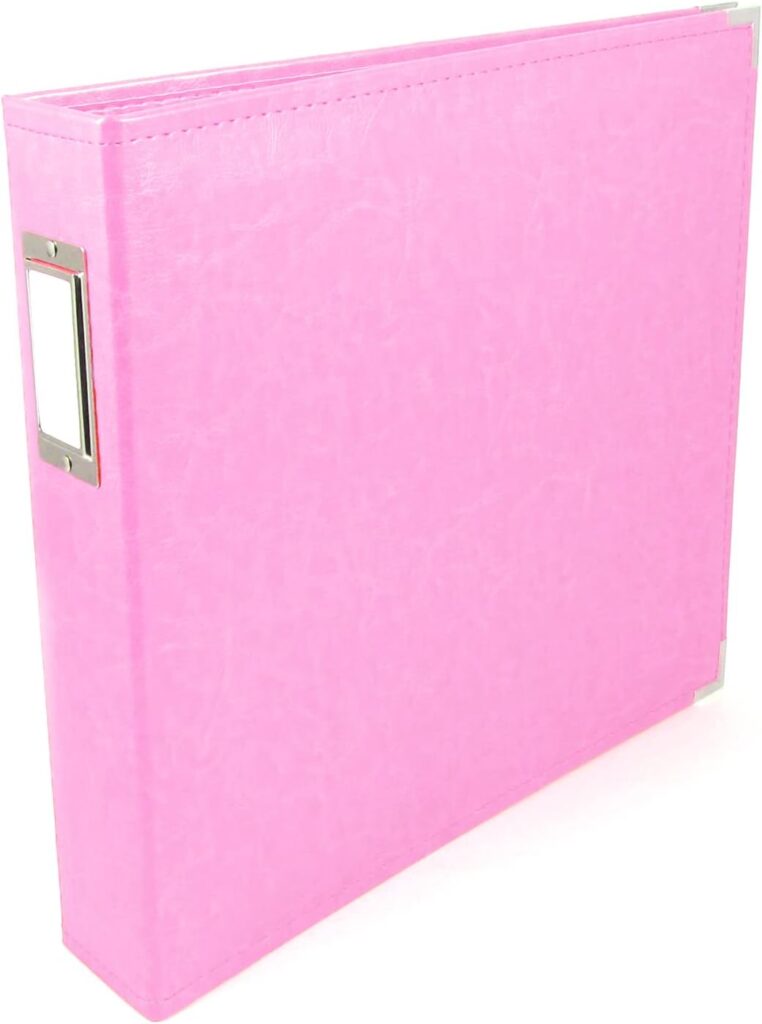 We R Memory Keepers 12×12 Photo Album Pretty Pink Protect Memories & Photos, Acid-free Faux Leather, Snag-free Rings, Includes 5 Page Protectors, Scrapbooking