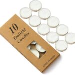 Colored tealight Candles Handmade Organic Tea Lights Set of 10pack Small red Candles 1.5-2 Hours Burn Tea Lights for Valentine’s Day, Birthday, Votive Parties ，Home Decoration (White)