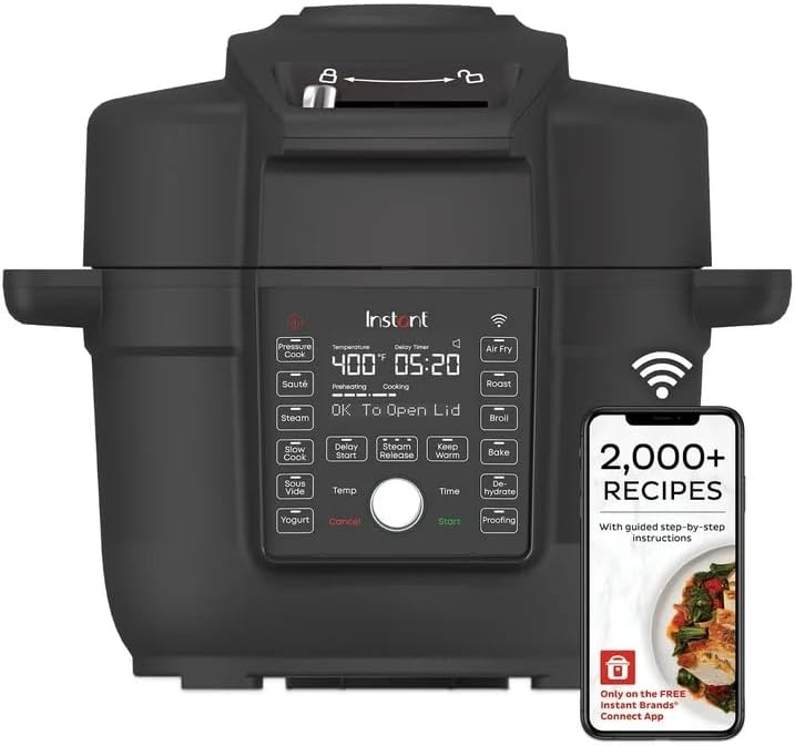 Instant Pot 6.5 Quart Duo Crisp Ultimate Lid with Wi-Fi – 13-in-1 Air Fryer & Pressure Cooker Combo, Smart App Control, One-Touch Cooking, ECrisp Technology, Stainless Steel, Dishwasher Safe