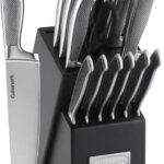 CUISINART Block Knife Set, 15pc Cutlery Knife Set with Steel Blades for Precise Cutting , Lightweight, Stainless Steel, Durable & Dishwasher Safe,C77SS-15P