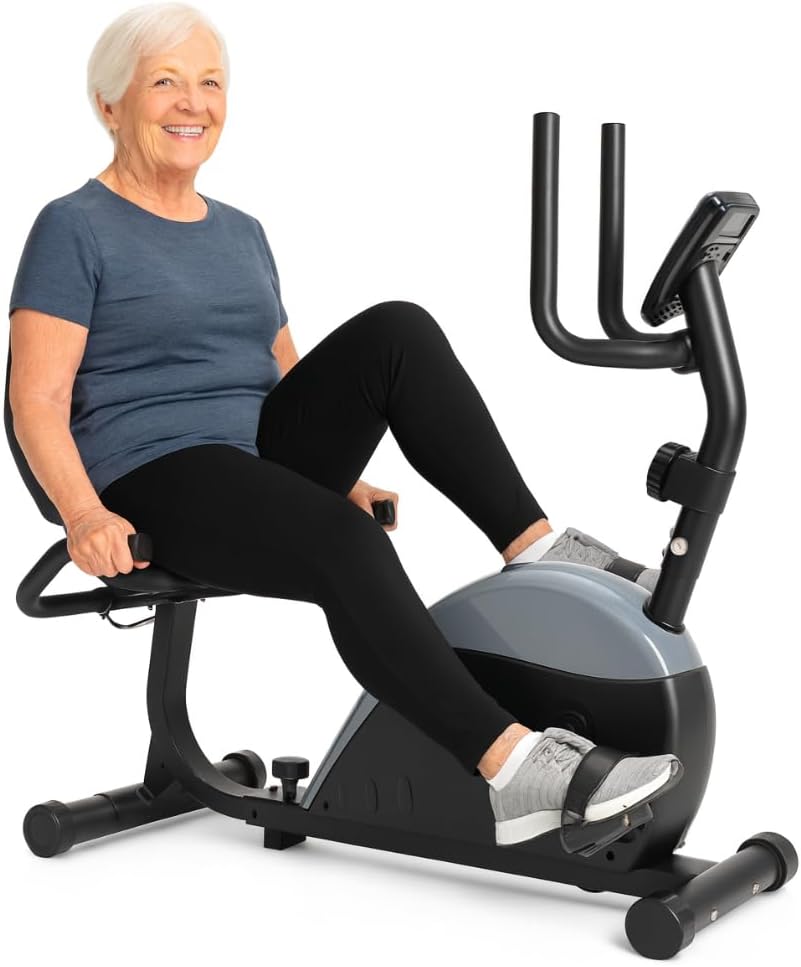 Vive Recumbent Exercise Bike – Stationary Recumbent Exercise Cycle Device for Seniors, Adults, Men and Women – Indoor Fitness Equipment – at Home Cycling, Adjustable Resistances, Digital Display