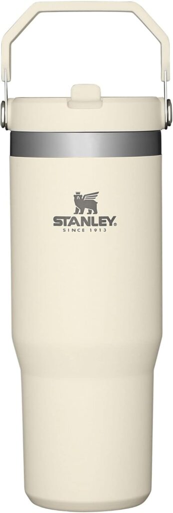 STANLEY IceFlow Flip Straw Tumbler with Handle 30 oz | Twist On Lid and Flip Up Straw | Leak Resistant Water Bottle | Insulated Stainless Steel |BPA-Free | Citron