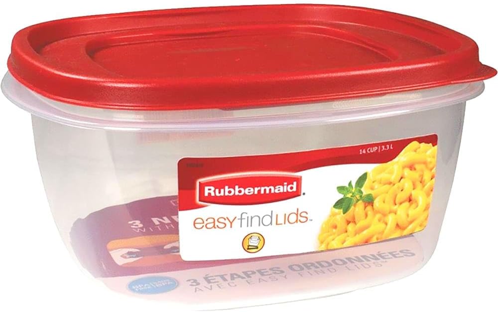 Rubbermaid 2049369 14-Cup Square Container with Red Racer Lid
