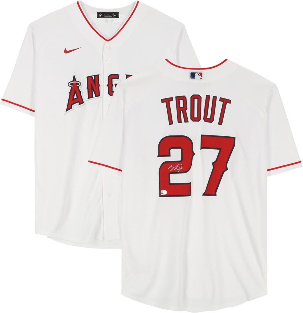 Mike Trout Los Angeles Angels Autographed Replica Jersey – Autographed MLB Jerseys